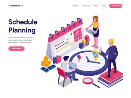 扁平化人物场景办公互联网等距ai矢量设计网页海报UI素材插画