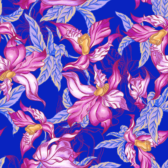 花卉唯美手绘花朵面料纹理手机壳布料面料印花服装矢量图案素材