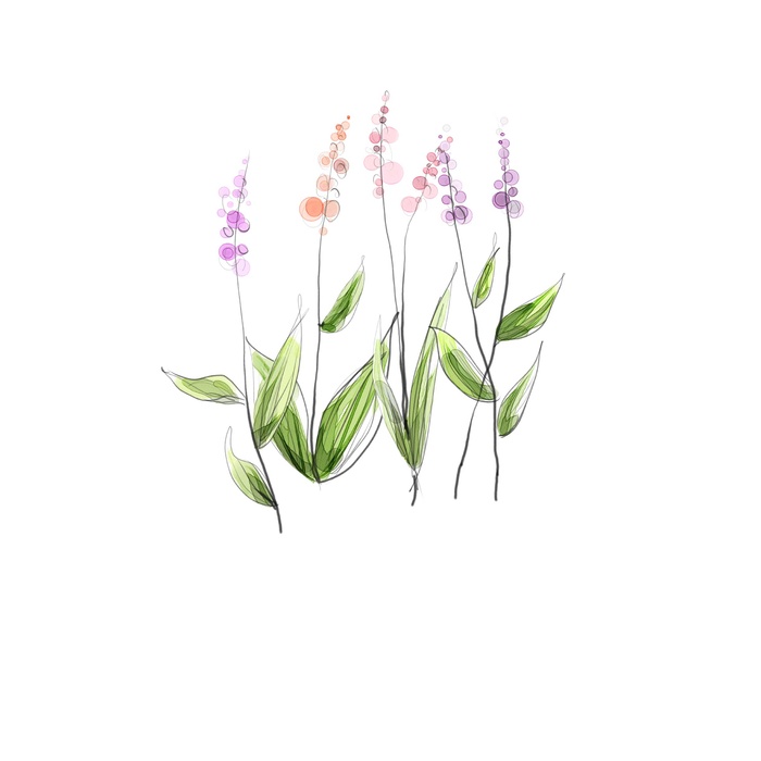 紫色浪漫风简约鲜花插画插图水墨油画海报背景图片素材