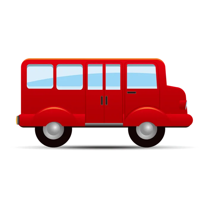 红色大巴车卡通简笔少儿兴趣班