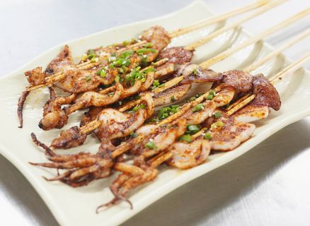 烤鱿鱼餐饮菜单烧烤烤串高清图