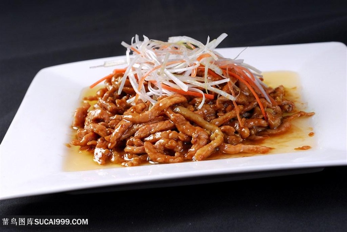 酱肉丝中华美食摄影图