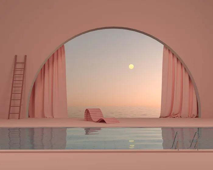 夏季游泳池背景