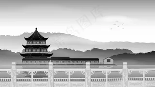 古风建筑插画