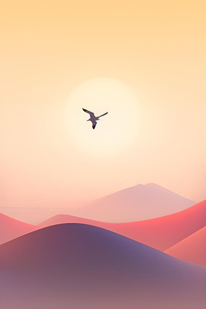 意境渐变故事落日背景(2400x3600)
