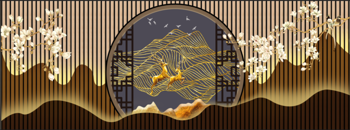 抽象麋鹿装饰画