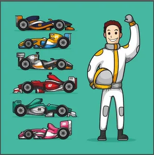 赛车 人物  卡通