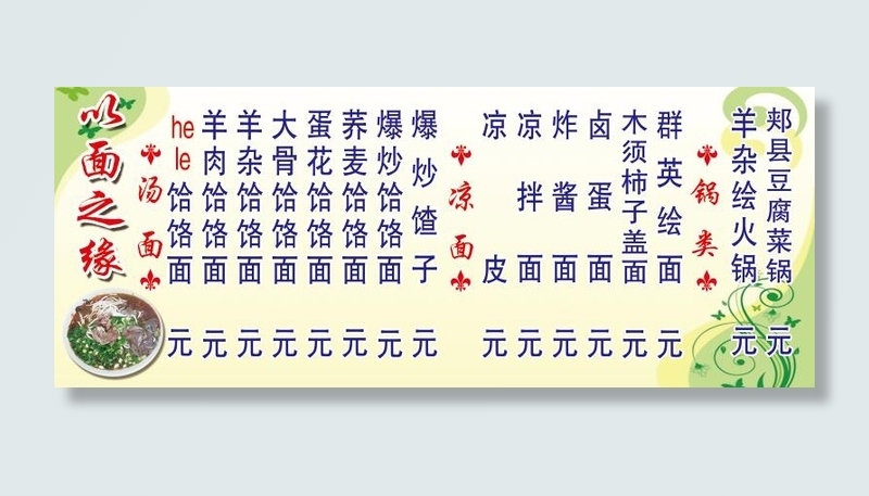 面馆海报 面馆菜牌