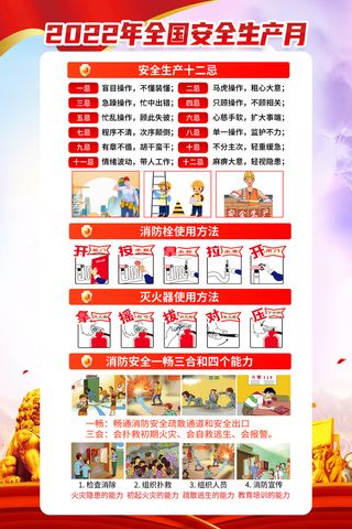 2022年全国安全生产月知识宣传主题海报