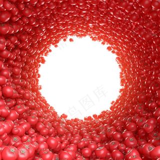鲜红的西红柿隧道高清图片