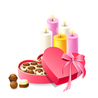礼包盒爱心蜡烛