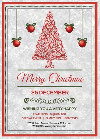 简约大气圣诞节快乐海报