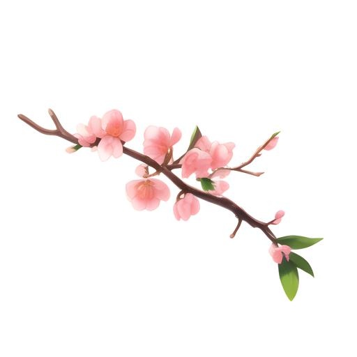 樱花桃花树枝免抠(2048x2048)