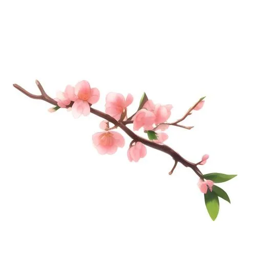 樱花桃花树枝免抠(2048x2048)