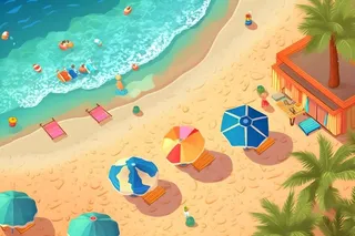 海滩海边夏日游泳背景