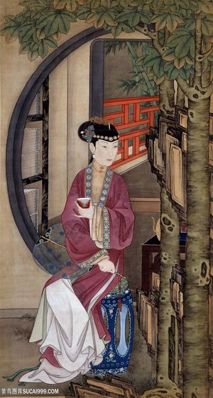 清朝雍正十二美人图绘画图片
