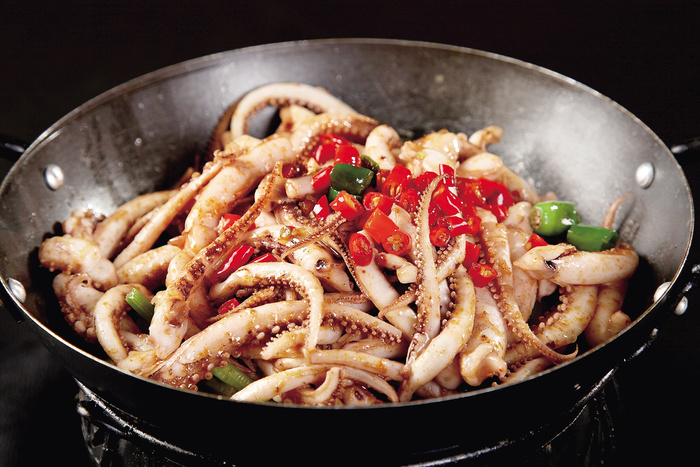 干锅美食焖锅湘菜麻辣香辣纸锅干锅鱿鱼须 