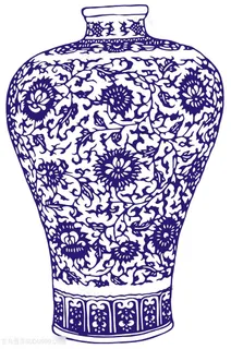 鲜花花卉瓷器陶瓷装饰花瓶国粹青花瓷中国风图片