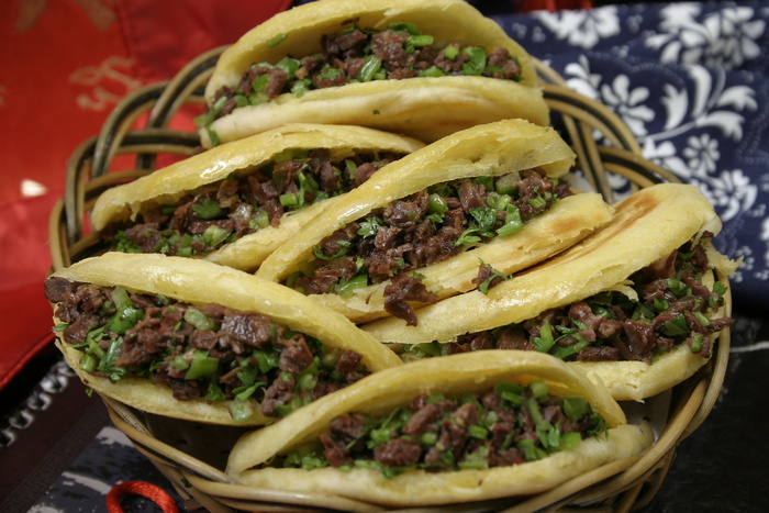 烧饼夹肉主食|小