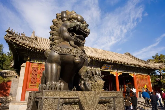石狮铜狮造型故宫美图素材