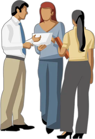 彩色矢量卡通商务团队人物 免抠