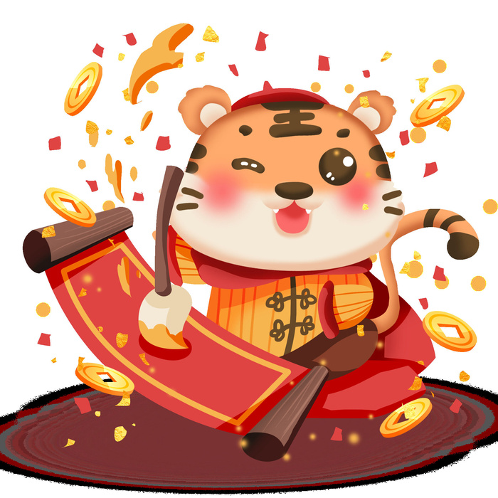 可爱2022年虎年吉祥物卡通形象新年海报元素AI矢量图PSD分层设计素材psd模版下载