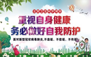 重视自身健康校园防疫海报PSD素材