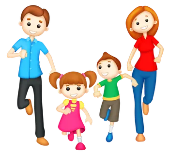 卡通一家四口