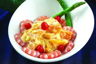 鲜虾芒果沙拉素材