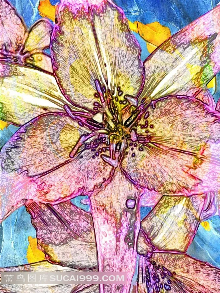 粉色粒纹抽象化兰花