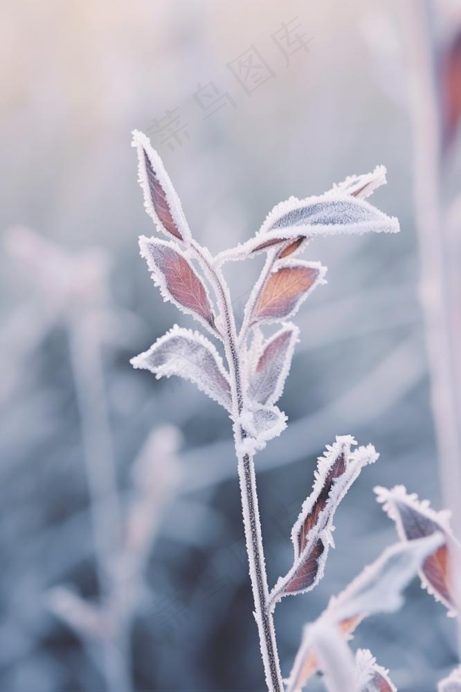 雪花枝叶白色背景(896x1344)