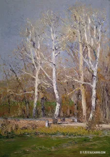 水彩树高清油画