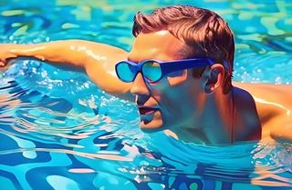 游泳池游泳男生背景