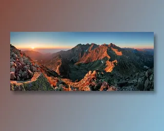 壮阔瑰丽的群山全景摄影高清图