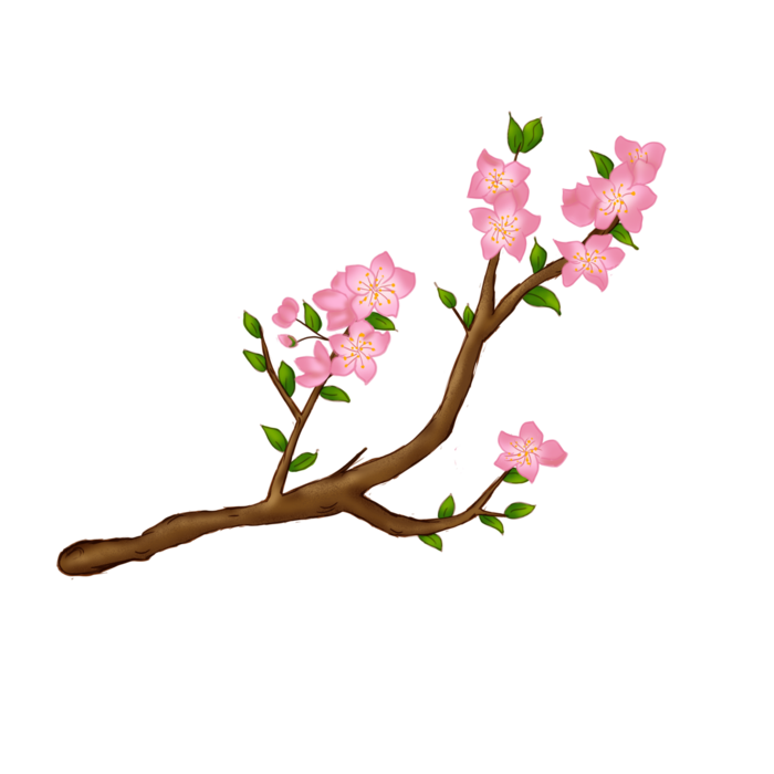 春天浪漫粉红色樱花手绘樱花梅花桃花花朵图片PNG免扣素材
