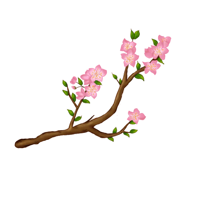 春天浪漫粉红色樱花手绘樱花梅花桃花花朵图片PNG免扣素材