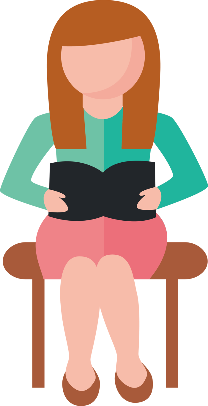 扁平化 女老师 看书