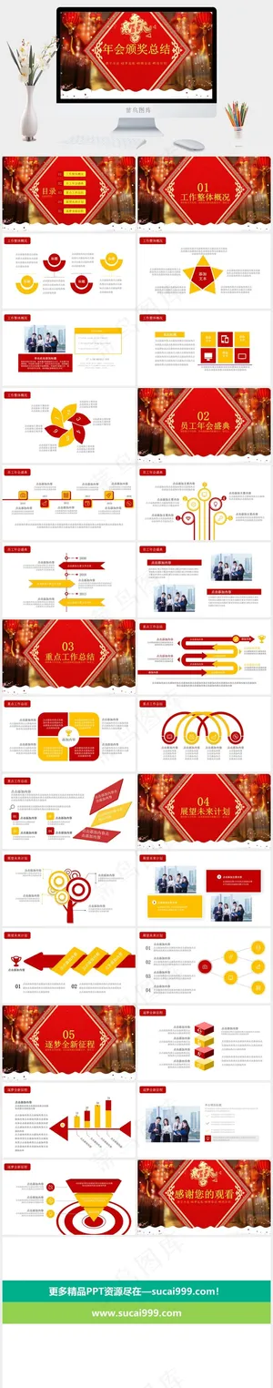 总结
红色中国风营销PPT模板预览图