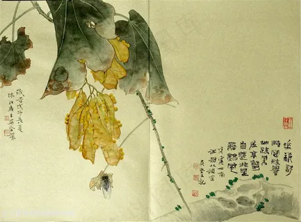 中式时尚树枝花卉装饰画