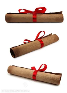 古代纸张-卷起来的牛皮纸