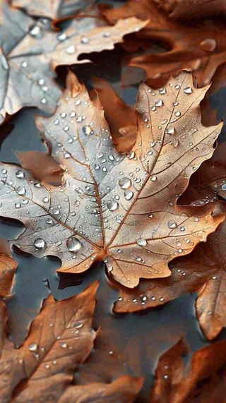 秋叶落叶雨水秋天，秋分
