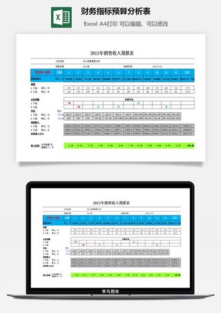 财务指标预算分析表excel模板
