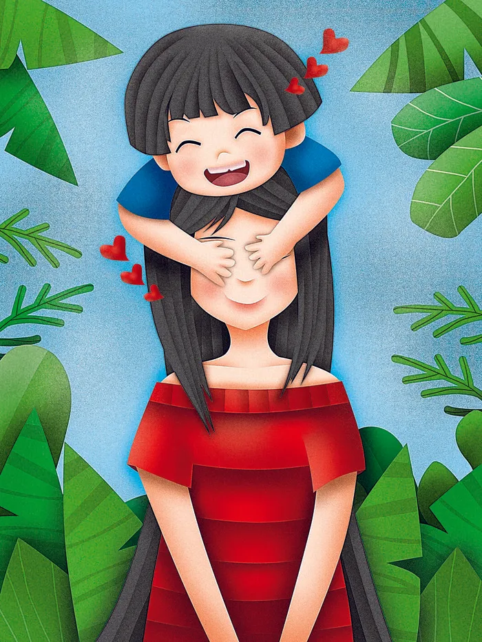 母亲节插画素材psd模版下载