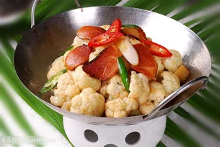 中华美食干锅干锅花菜摄影图