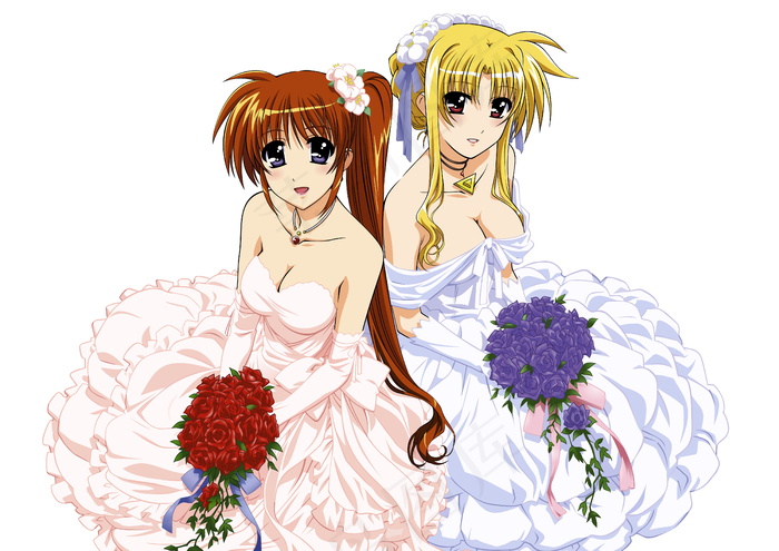 闺蜜婚纱照动漫图片