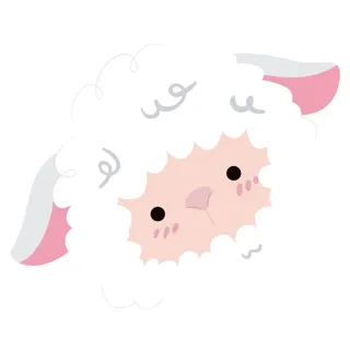 可爱的绵羊头像插画元素