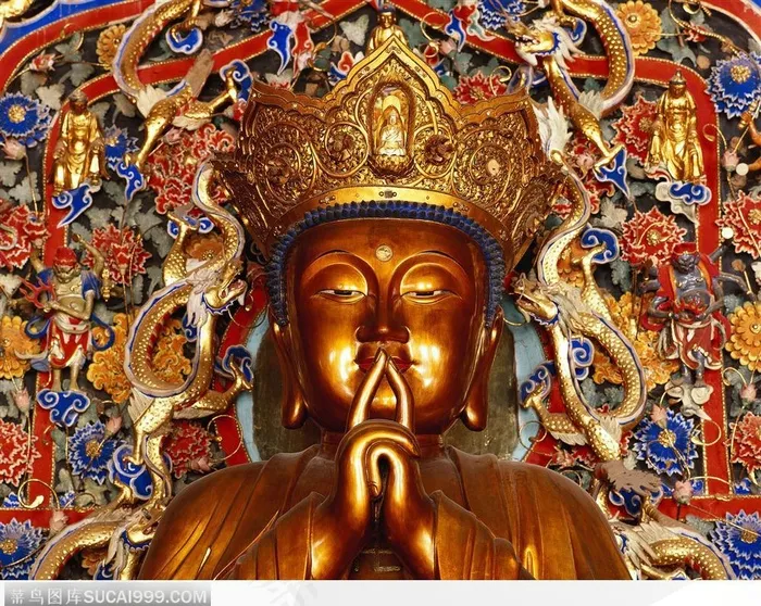古刹仙佛-镀金的佛像