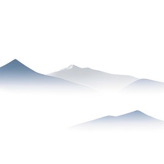 远处的山峰云雾缭绕水墨风格png免抠