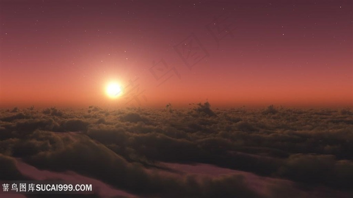 黄昏山脉风景画