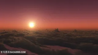 黄昏山脉风景画